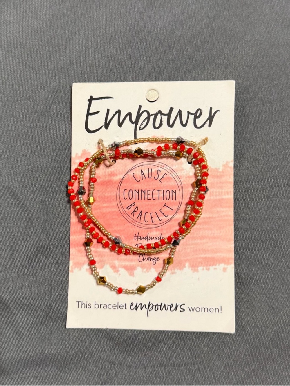 New Empower Women's 3 Piece Stretch  Bracelets Cause Connection Multicolor Beads